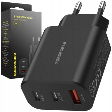USB GaN punjač SC003B, 30 W, crni