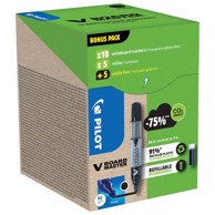 PILOT Set markera za bijelu ploču V Board Master Begreen, 2,3 mm, 10 kom + refili, crni