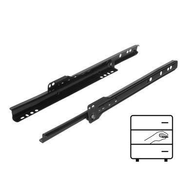 RIEX Vodilica s valjcima za ladice NR09, 250 mm, 20 kg, crna