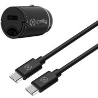 CELLY Punjač auto USB-C PD 20W + kabel