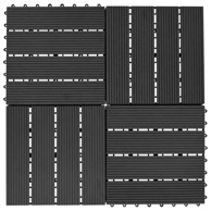 Pločice za trijem 11 kom WPC 30 x 30 cm 1 m² crne