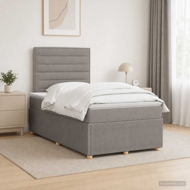 Boxspring krevet s madracem 120 x 190 cm, tkanina, sivosmeđi