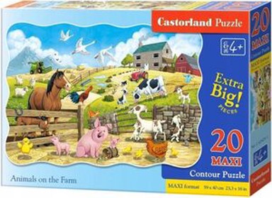 CASTORLAND Puzzle Maxi Životinje na farmi, 20 kom