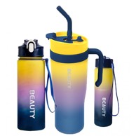 LIVEFY Set boca i čaša za vodu 3u1 Sunrise, ombre