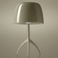FOSCARINI Stolna lampa Lumiere Nuances LED prigušiva, kreda