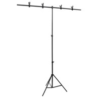 Stalak za pozadinu u obliku slova T 151x60x(70-200) cm, crni