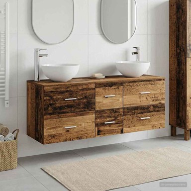 Set kupaonskih ormarića 3 kom 49,5 x 35 x 63 cm, staro drvo