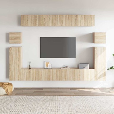 Set TV ormarića, 8-dijelni, konstruirano drvo, boja hrasta sonome