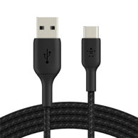 BELKIN USB-C/USB-A kabel 3m pleteni, CAB002bt3MBK crni