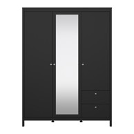 TVILUM Crni ormar s ogledalom 150x199x58 cm Madrid 