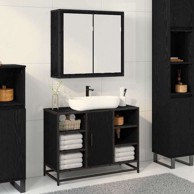 Kupaonski ormar s ogledalom, 65 x 20 x 60 cm, crni hrast