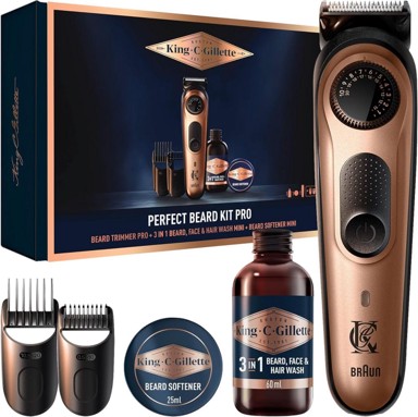 GILLETTE trimer za bradu King C. Gillette Pro, poklon set, bakreni