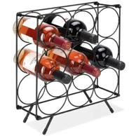 Home Styling Decoration Metalni stalak za vino, 9 boca, crni