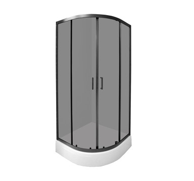 AQUAART Tuš kabina Wellness s kadom Madera polukružna 90R 90x90x204 cm
