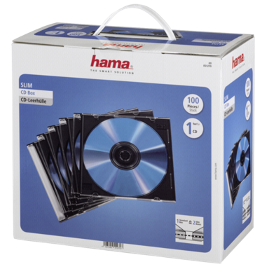 HAMA 1x100 Slim CD Jewel Case Black 51270