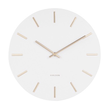 KARLSSON Zidni sat, Charm, ø 30 cm, kazaljke u zlatnoj boji, bijeli