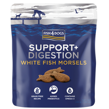 FISH4DOGS Hrana za pse BIJELA RIBA SUPPORT+ADULT, 225g