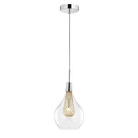 NOVA LUCE Visilica Filo G9, IP20 NL1500202811, krom i prozirna i zlatna