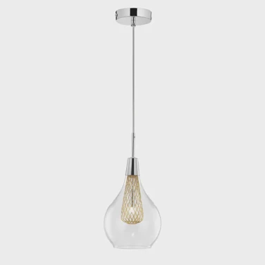 NOVA LUCE Visilica Filo G9, IP20 NL1500202811, krom i prozirna i zlatna
