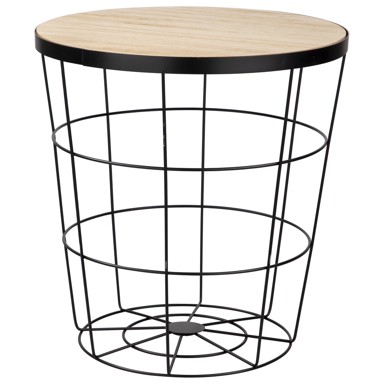 Stolić Kaori crni sa spremištem 38x40 cm