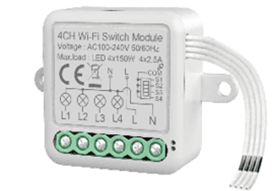 Pametni WiFi prekidač Tuya CH14, s četiri tipke