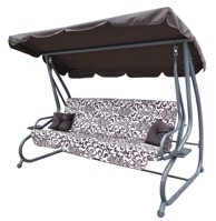 Vrtna ljuljačka, sa sklopivim sjedalom i podesivom nadstrešnicom 2u1, model, smeđa