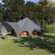 Teepee šator s krovom 600 x 600 x 347 cm, siva/narančasta