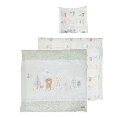 ROBA Dječja posteljina Woodland Buddies 80x80 cm, svijetlo zelena