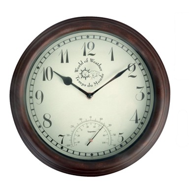 ESSCHERT DESIGN Vanjski zidni sat sa termometrom Design Time