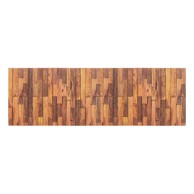 WENKO Smeđa plastična kupaonska prostirka 65x200 cm Lambris