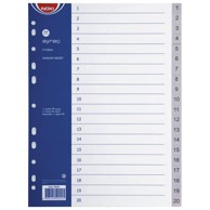 NOKI Plastična pregrada A4 brojevi 1-20 59220 siva