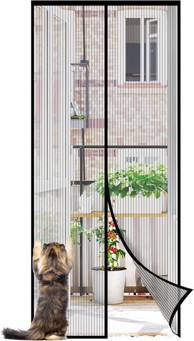 NIKCORP Magnetska mreža za vrata protiv insekata, 110 × 220 cm, crna