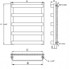 DIAMOND kupaonski radijator 540 x 970 mm, 7 rebara, crni