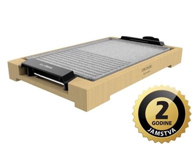 CECOTEC Električni roštilj 2000 Bamboo MixStone, 2000W, smeđi