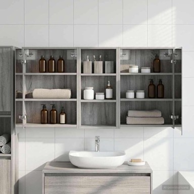 Set kupaonskih ormarića, 3 kom, 116 x 16 x 62.5 cm