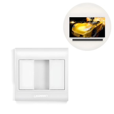 UGREEN HDMI utičnica KP32997, zidna, za okvir tipa 86, bijela