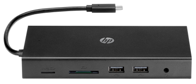 HP Docking stanica MultiPort Travel, USB-C, 2x USB-A, 1x SD/microSD, audio, crni