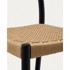 KAVE HOME Crna/u prirodnoj boji barska stolica od punog hrasta (visine sjedala 65 cm) Yalia 