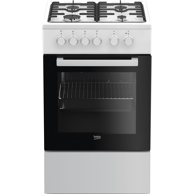 BEKO Kombinirani štednjak FSS52020DW, električna pećnica/plinska ploča, bijeli