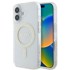 GUESS Glitter Circle MagSafe maskica za Apple iPhone 16, prozirna