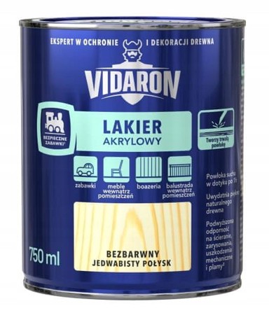 VIDARON Akrilni lak za drvo, prozirni sjajni, 0,75 l