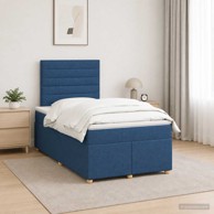 Boxspring krevet s madracem 120 x 200 cm, tkanina, plavi