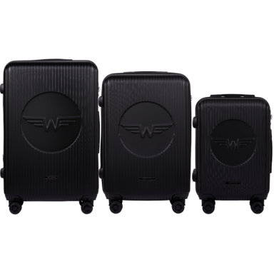 WINGS Set kofera SWALLOW, 3-dijelni (L,M,S), ABS+, crni