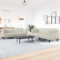 Set sofa, 2-dijelni, baršunasti, krem