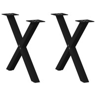Noge za stolić u obliku slova X 2 kom crne 38x(42-43) cm čelik