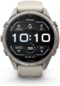 GARMIN Pametni sat fēnix 9 Pro, 43 mm, AMOLED, titanij, Fog Gray/Dark Sandstone