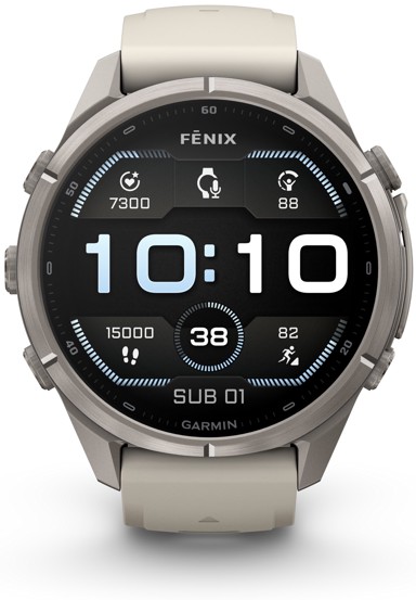 GARMIN Pametni sat fēnix 9 Pro, 43 mm, AMOLED, titanij, Fog Gray/Dark Sandstone