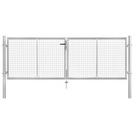 Vrtna vrata od pocinčanog čelika 306 x 125 cm srebrna