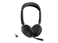 JABRA Bežične slušalice Evolve2 65 Flex Link380a MS, crne, on-ear, Stereo, USB-A, BT
