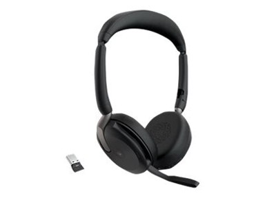 JABRA Bežične slušalice Evolve2 65 Flex Link380a MS, crne, on-ear, Stereo, USB-A, BT